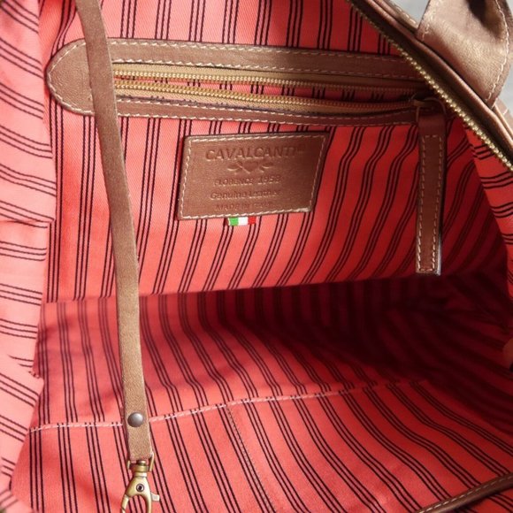 NWT CAVALCANTI Bronze/Gold Tassel Leather Shoulder w/Reptile Embossed Strap ANB - Picture 6 of 9